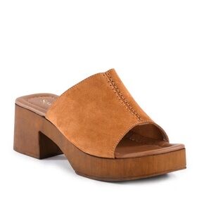 Seychelles Made For Me Sandal Slip On Leather Retro Platform Chunky Size 9